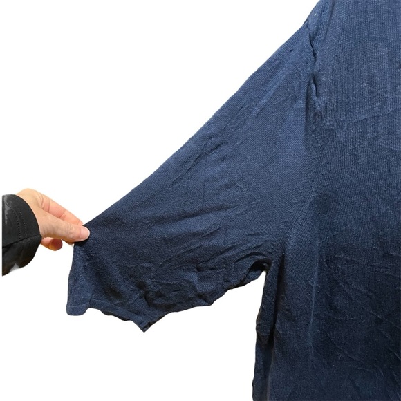 JJILL ~ Navy Blue Linen Modal Blend Cardigan 3X - Picture 2 of 9